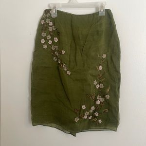 Silk skirt with embroidery detail